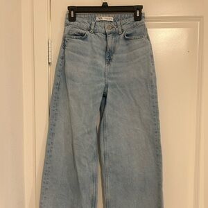 Zara Light Wash Wide Leg Jeans